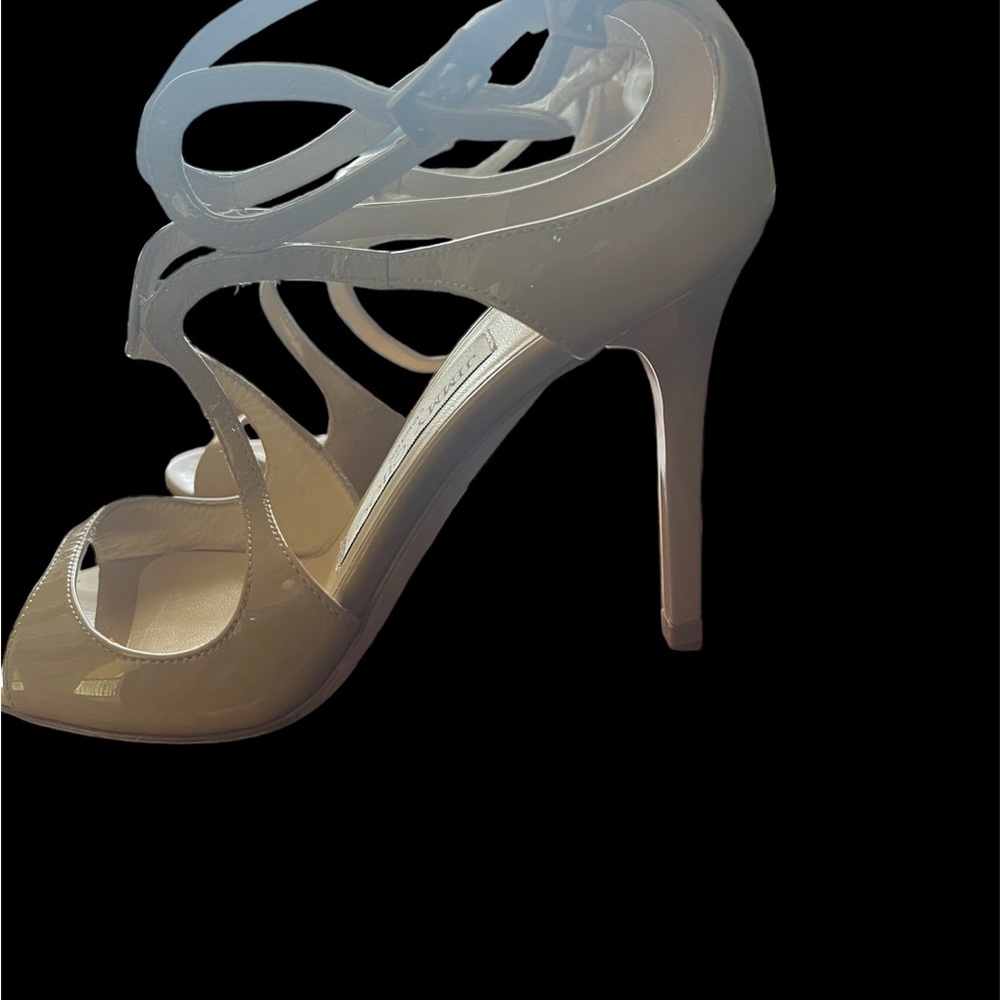 Jimmy Choo Nude patent leather Lance sandal 35.5